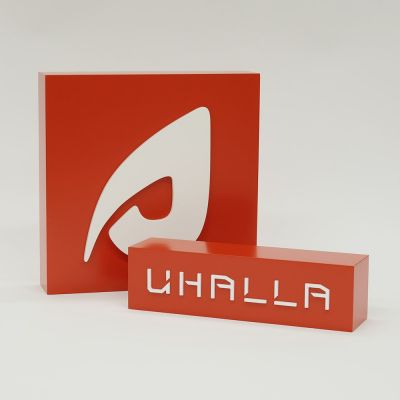 CNC-milling of logotype (Uhalla)