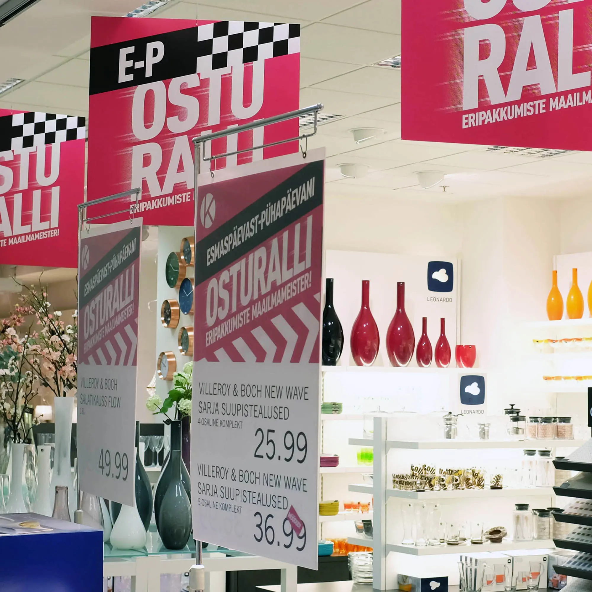 CNC-ga lõigatud kampaania sildid Kaubamajas CNC-ga lõigatud kampaania sildid Kaubamajas